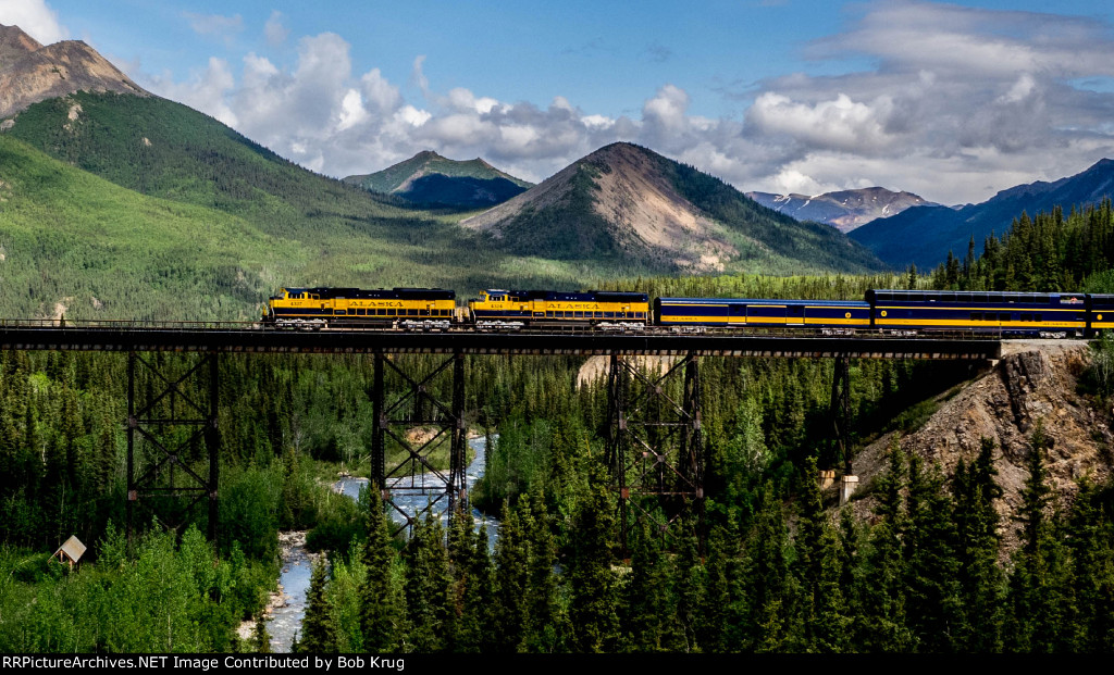 Across Riley's Creek Trestle in Denali National Park